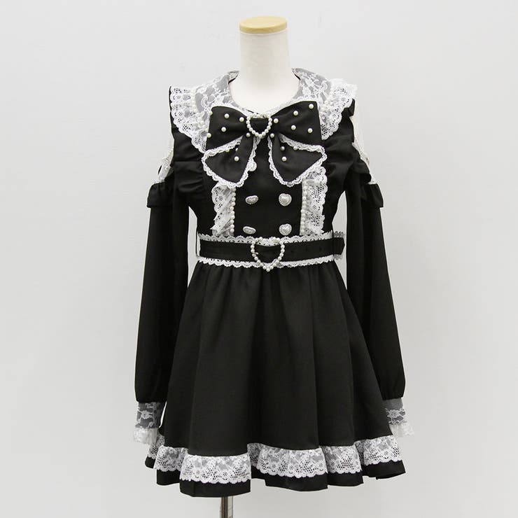 〇】DimMoire ハートフリルワンピース BLACK Dimmoire フリルに埋もれ