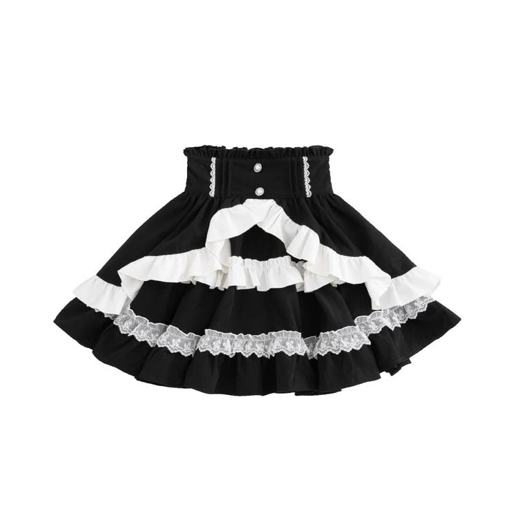 ブラック×ホワイト | カシュクールフリルたっぷりリボンミニスカート 量産型 地雷系 夢展望 | DearMyLove