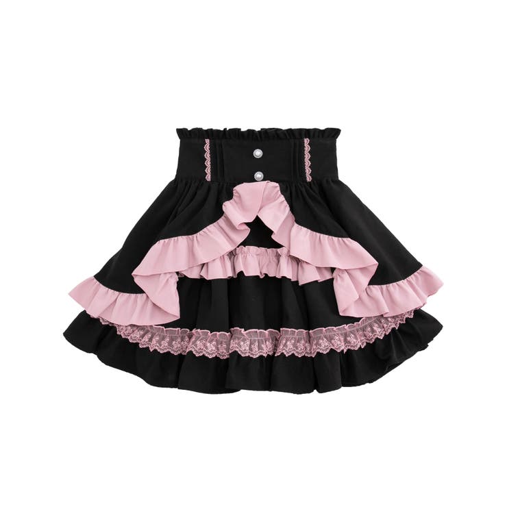 ブラック×ピンク | カシュクールフリルたっぷりリボンミニスカート 量産型 地雷系 夢展望 | DearMyLove