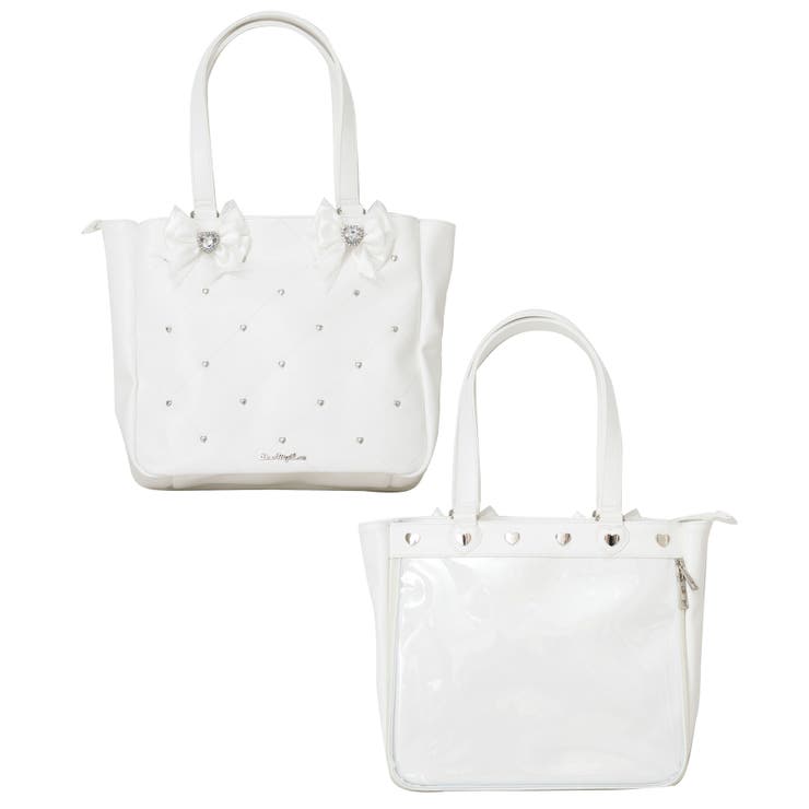 ホワイト | ハートスタッズキルティングリボン痛バッグ 量産型 地雷系 夢展望 | DearMyLove