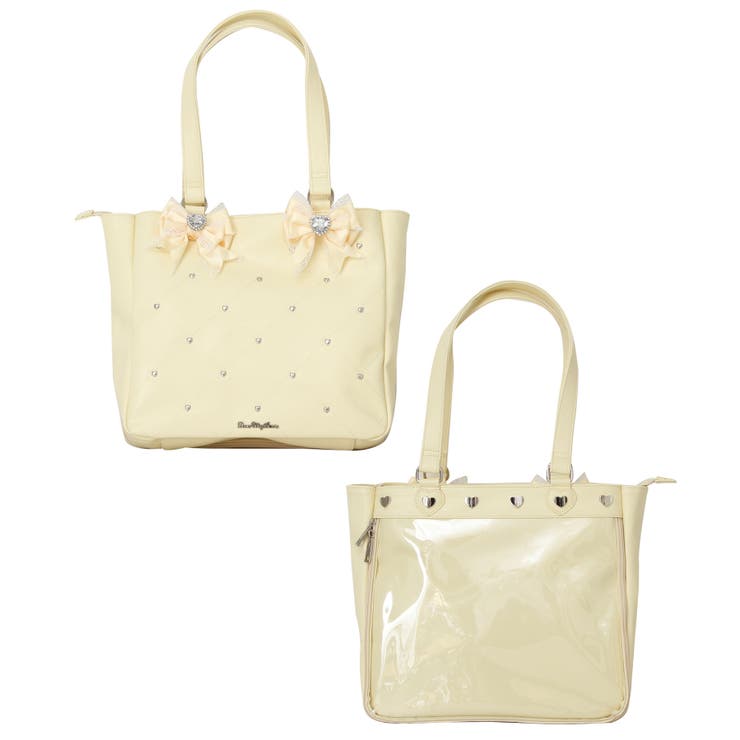 イエロー | ハートスタッズキルティングリボン痛バッグ 量産型 地雷系 夢展望 | DearMyLove