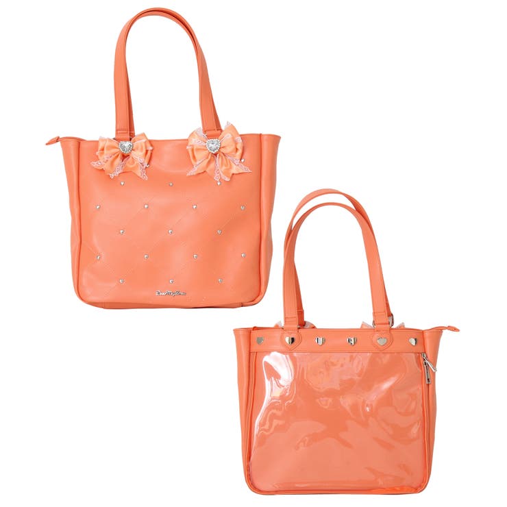 オレンジ | ハートスタッズキルティングリボン痛バッグ 量産型 地雷系 夢展望 | DearMyLove