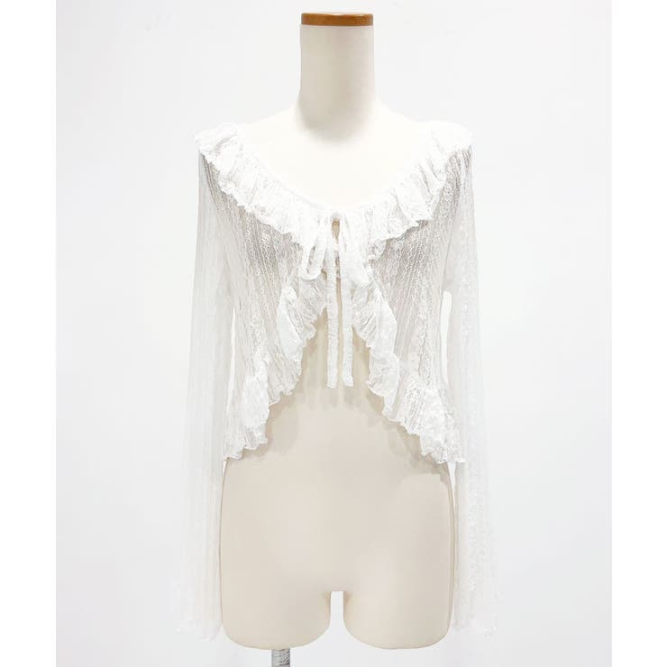 ホワイト | ロマンティックフリルボレロカーデ【大きいサイズ有り】 量産型 地雷系 夢展望 | DearMyLove