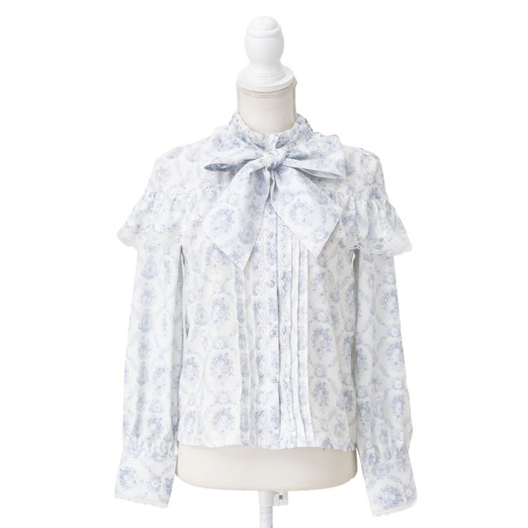 ブルーグレー | トワルドジュイボウタイフリルリボンブラウス 量産型 地雷系 夢展望 | DearMyLove