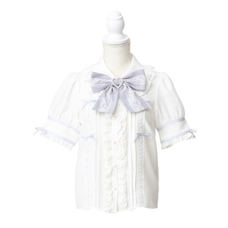 ブルーグレー | はしごレースリボンフリルブラウス 量産型 地雷系 夢展望 | DearMyLove