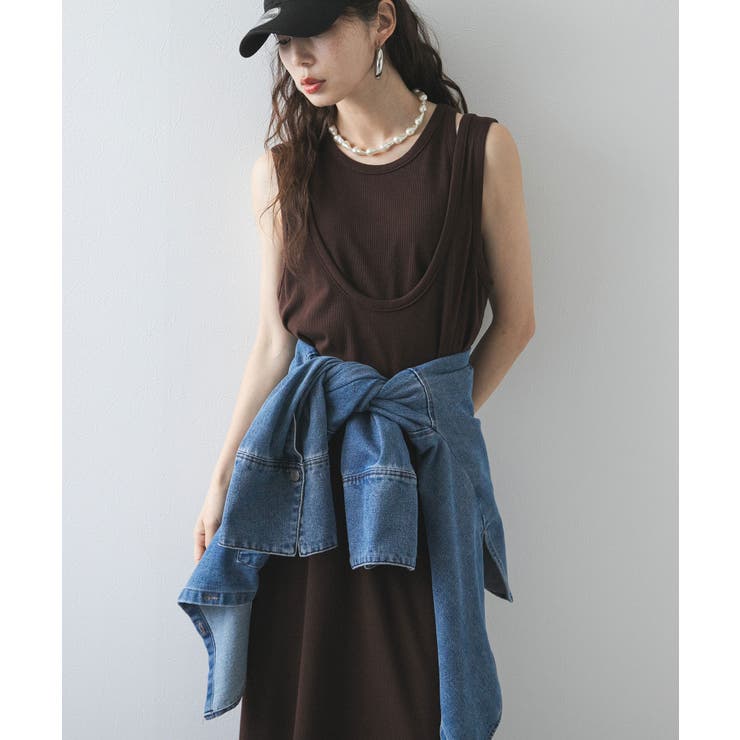ブラウン | カットリブマルチウェイセットワンピース 韓国 夢展望 | 夢展望