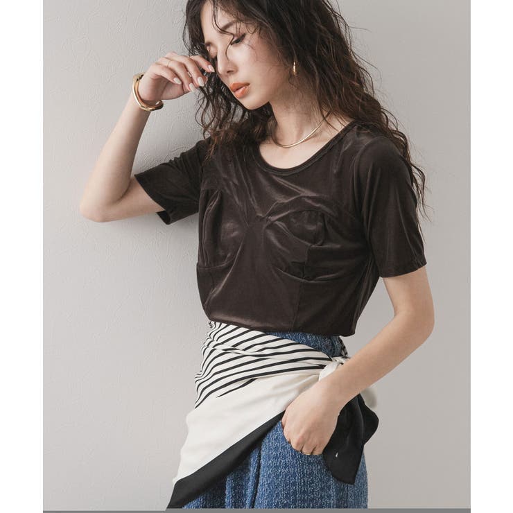 ブラウン | ビスチェデザインシアーベロアトップス 韓国 夢展望 | 夢展望