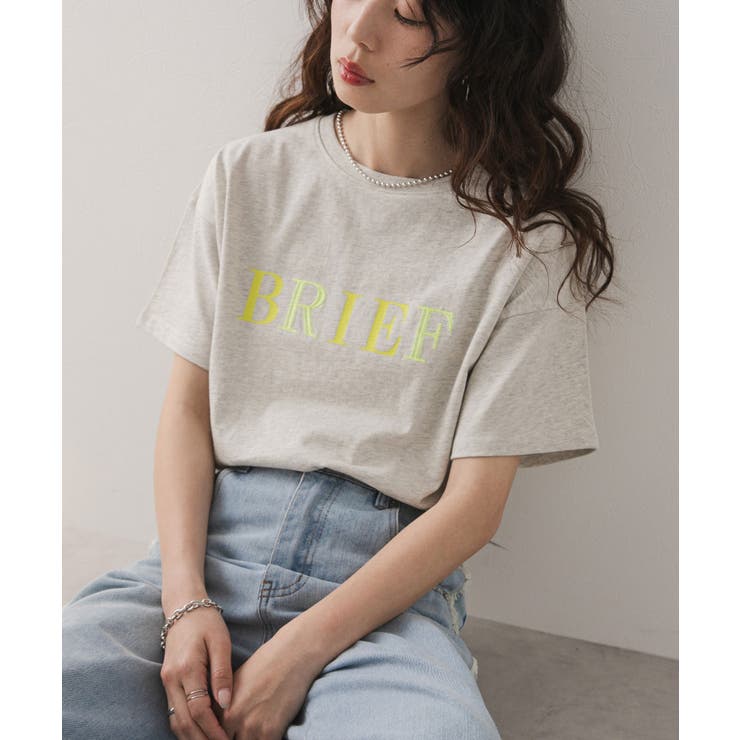 オートミール | プリント刺繍ロゴTシャツ 韓国 夢展望 | 夢展望