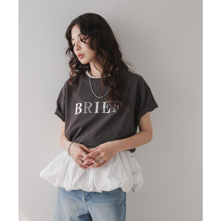ブラック | プリント刺繍ロゴTシャツ 韓国 夢展望 | 夢展望