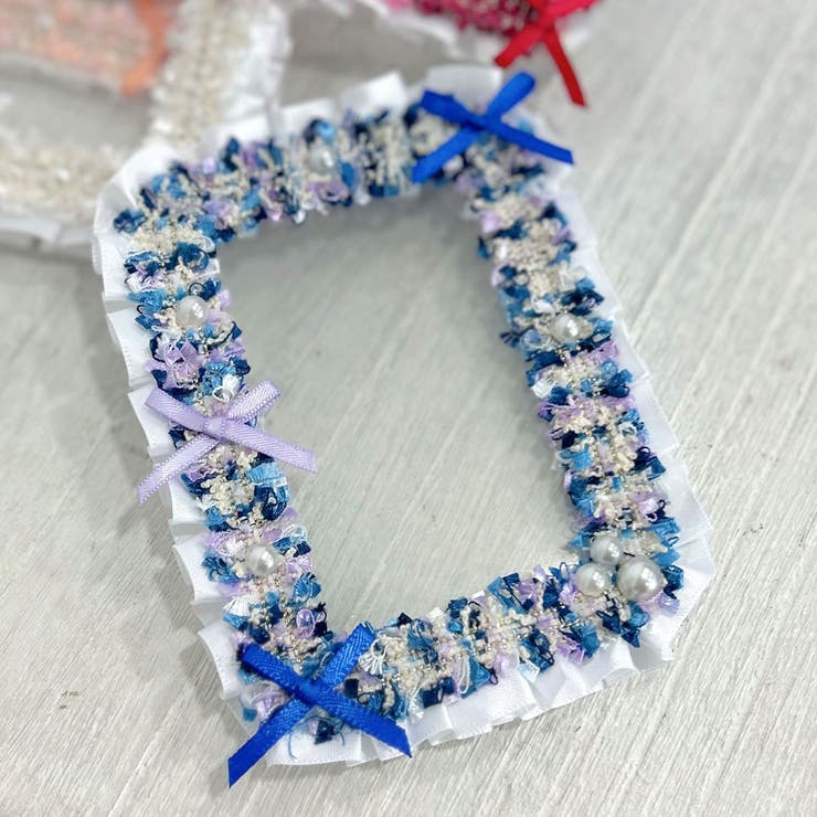 ブルー | 推し活ツイードリボントレカケース 量産型 地雷系 夢展望 | DearMyLove