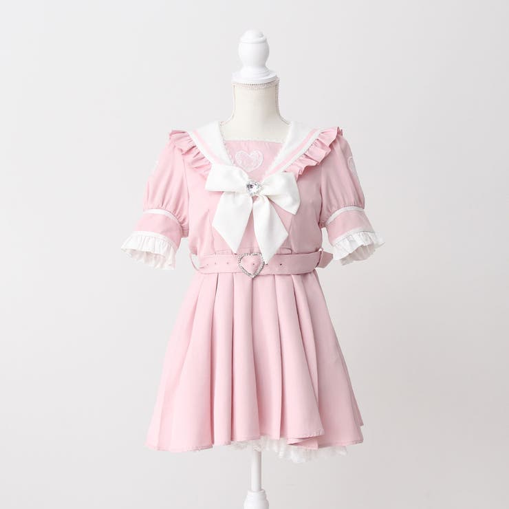 夢展望DearMyLove ネコミミリボンバルーンワンピ(ピンク) ※欠品難あり サイドリボンフリルミニジャンスカワンピース – レディース