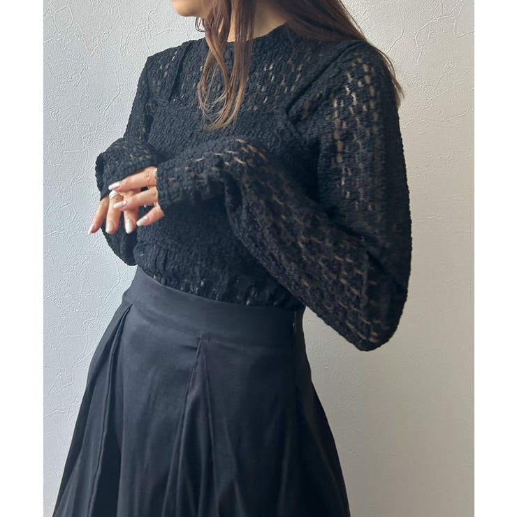 ブラック | シアーレースビスチェセットトップス 韓国 夢展望 | 夢展望