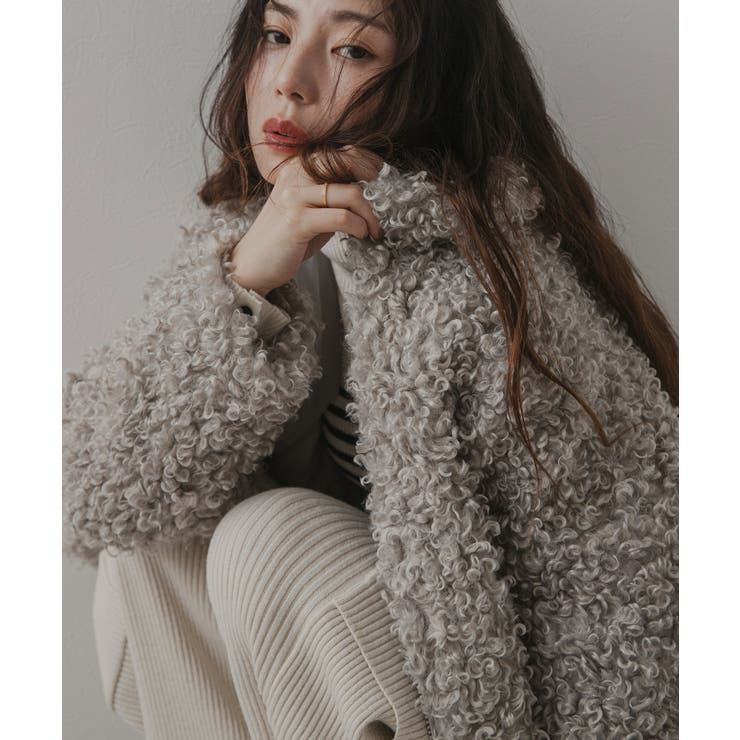 プードルファーショートーコート 韓国 夢展望[品番：YU000047697]｜夢