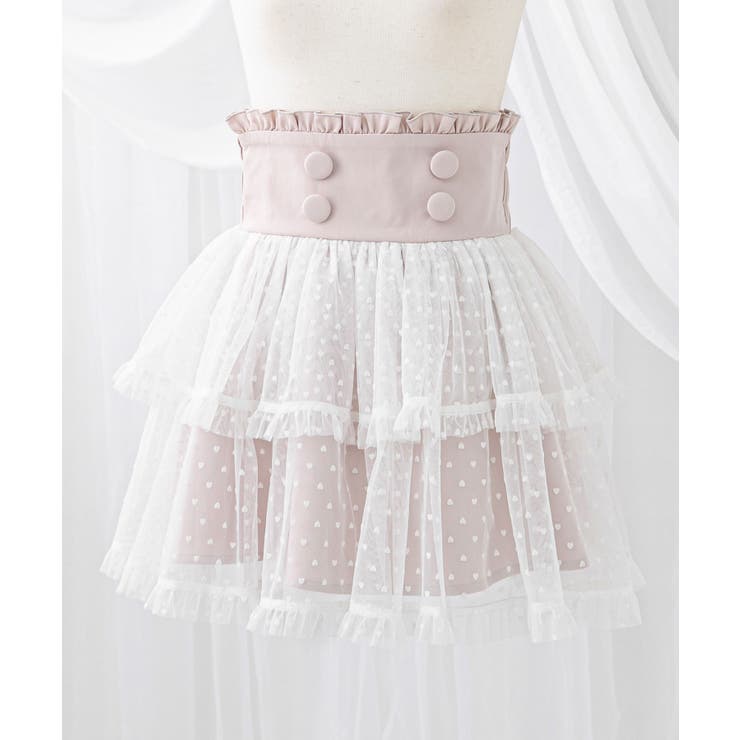 ピンク | ハートドットチュールティアードスカート 量産型 地雷系 | DearMyLove