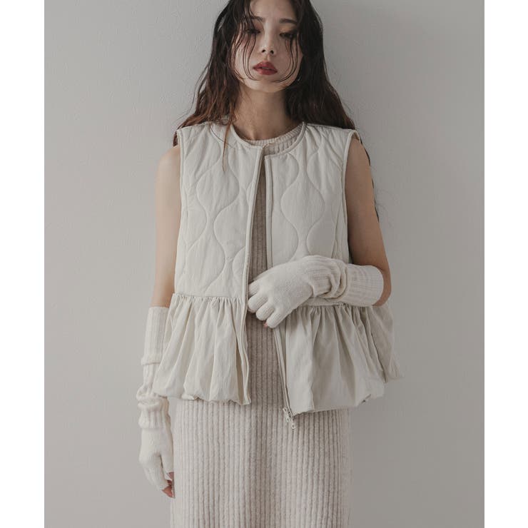 エクリュ | フレアキルティングベスト 韓国 夢展望 | 夢展望