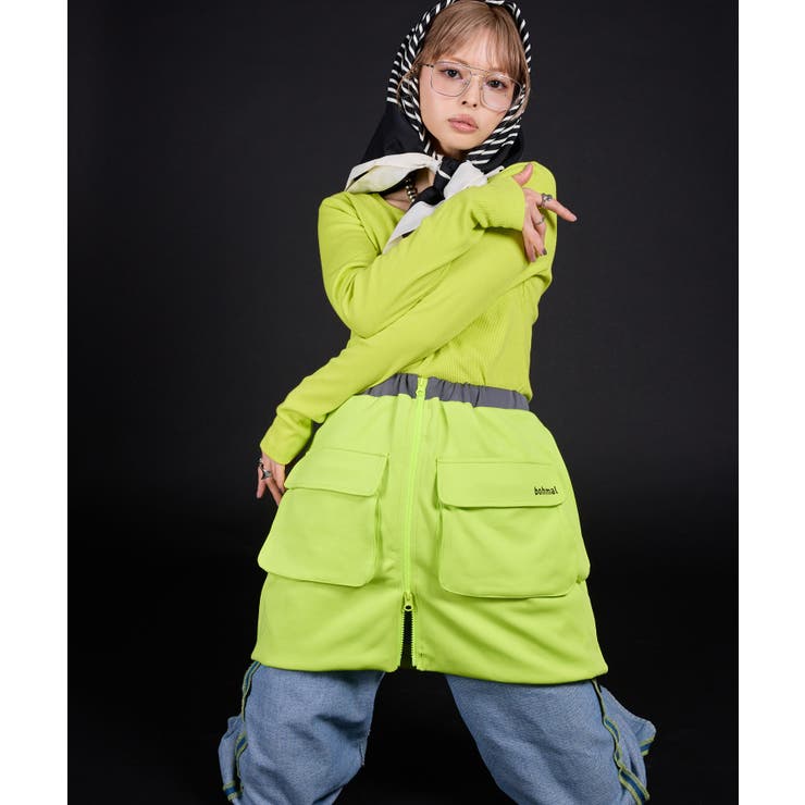 ライム | 【最上もが着用】配色カラーバルーンミニジャージスカート 韓国 夢展望 | 夢展望