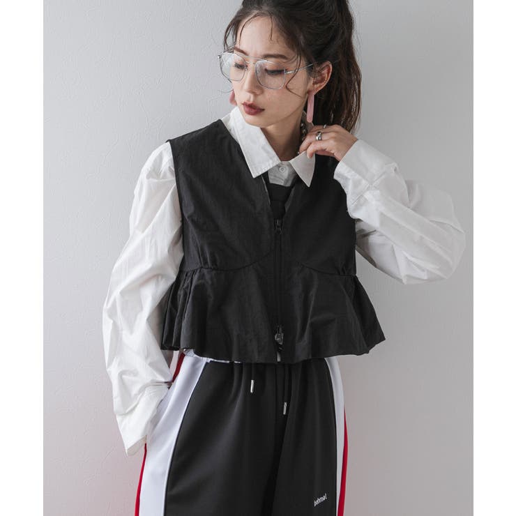 ブラック | 【最上もが着用】ビスチェデザインバルーンベストトップス 韓国 夢展望 | 夢展望