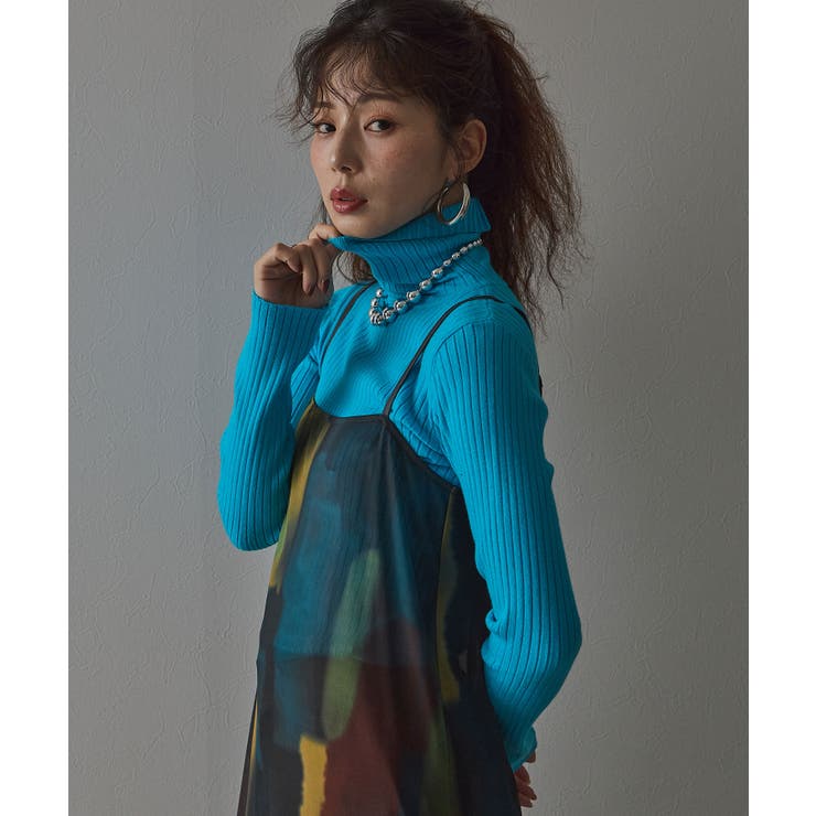 ターコイズブルー | 【26aw】ロングスリーブカラフルリブタートル 韓国 夢展望 | 夢展望