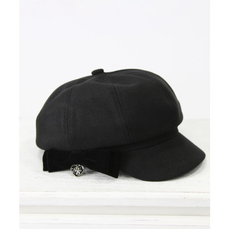 ブラック | オリジナルハートチャーム付きリボンキャスケット 量産型 地雷系 夢展望 | DearMyLove