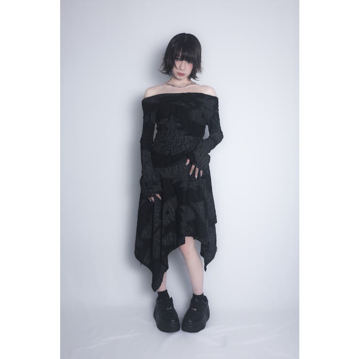オフショルダーダメージワンピース | yumiri | 詳細画像1 