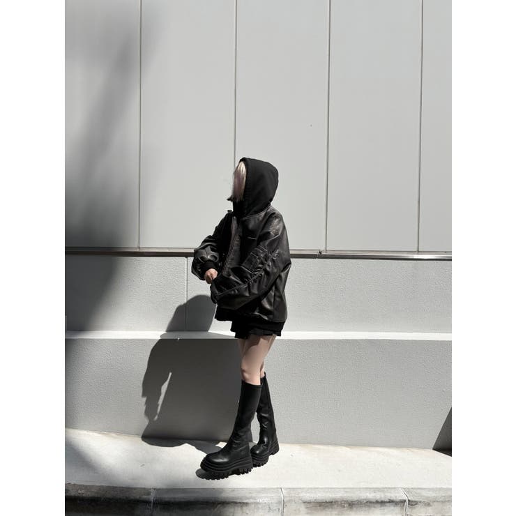 レザーフーディジャケット | yumiri | 詳細画像13 