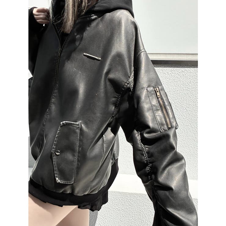 レザーフーディジャケット | yumiri | 詳細画像15 