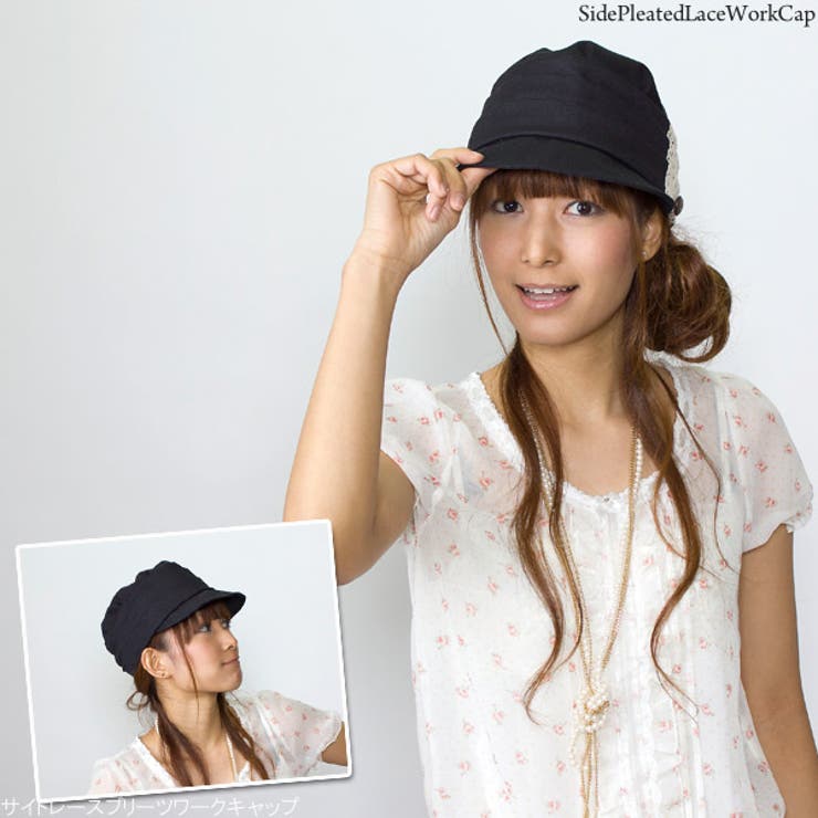 帽子 レディース キャップ 春夏 CAP サイドレースプリーツワークキャップ | 帽子屋Zaction -帽子＆ヘアバンド-  | 詳細画像7 