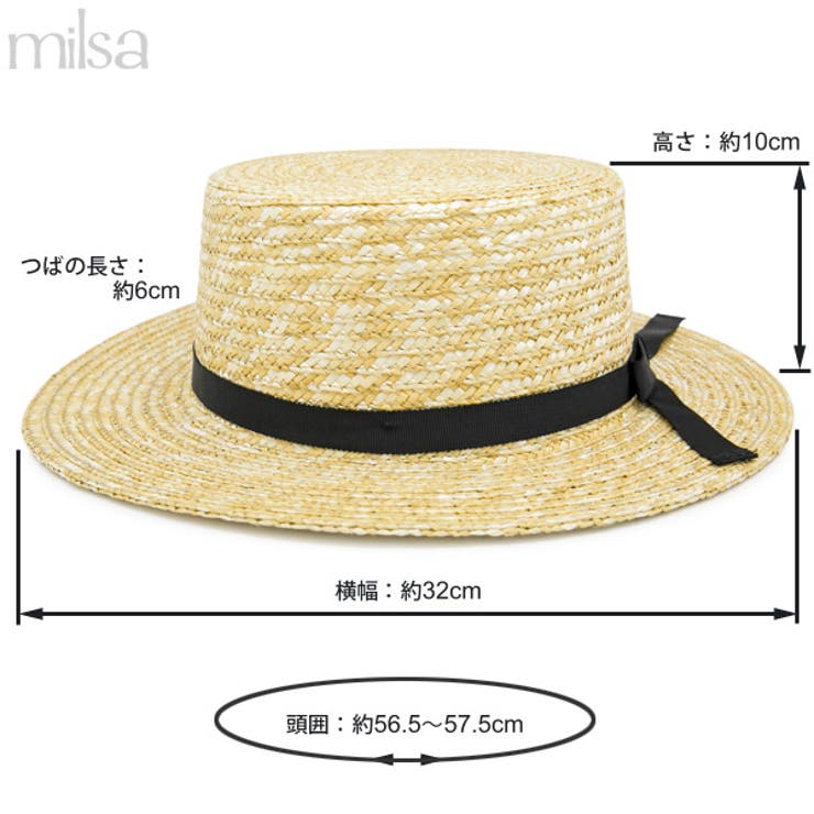 ※専用です　【新品未使用タグ付き】　カノンリボンキャペリン　麦わら帽子 カンカン帽 レディース 麦わら帽子[品番：ZCTW0000665]｜帽子屋