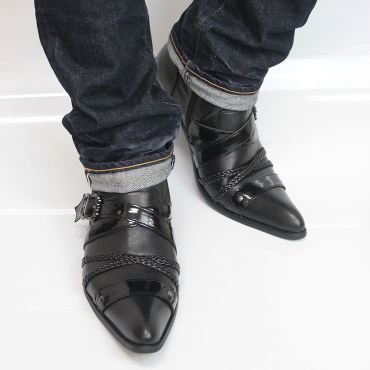メンズ ストリート カジュアル クロスベルトショートドレープブーツ ☆3259 | Zeal Market  | 詳細画像4 