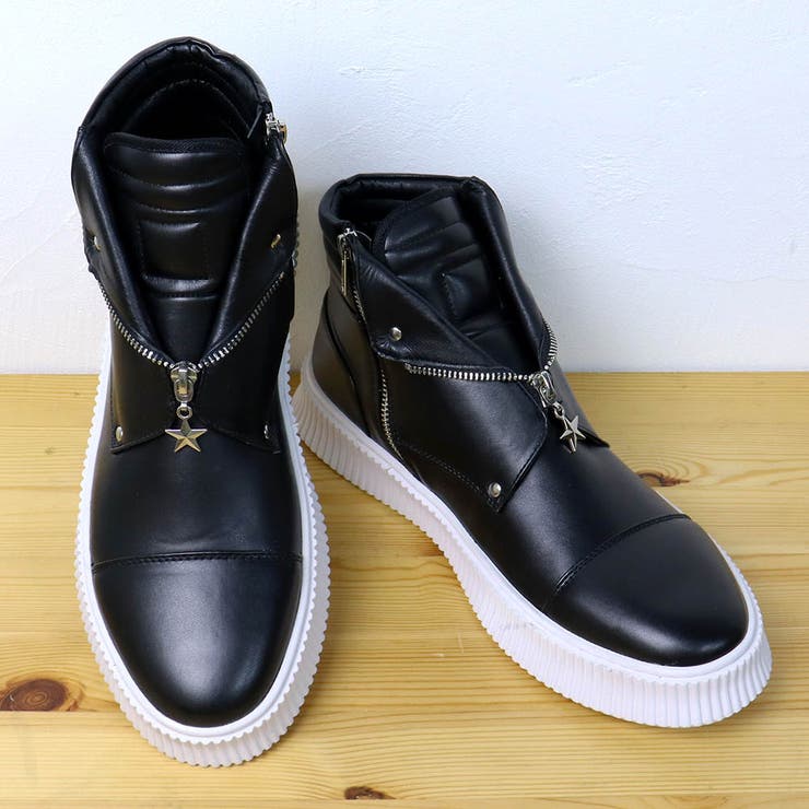 メンズ ストリート オフィス カジュアル ハイカットスニーカー ☆1887