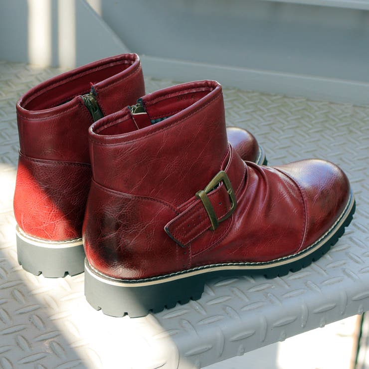 WINE | ストリート カジュアル ドレープ ショートエンジニアブーツ ☆5111 | Zeal Market 