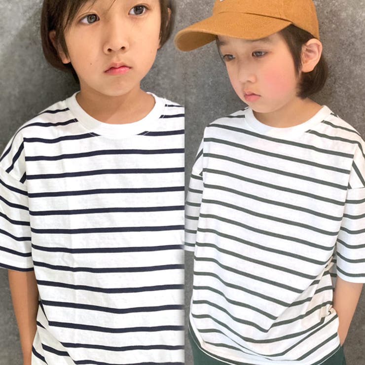 キッズTシャツ子供服半袖ボーダービッグシルエットBIGシンプルジュニアカジュアルスポーティーストリート110cm120cm130cm140cm150cm160cm「523-114」