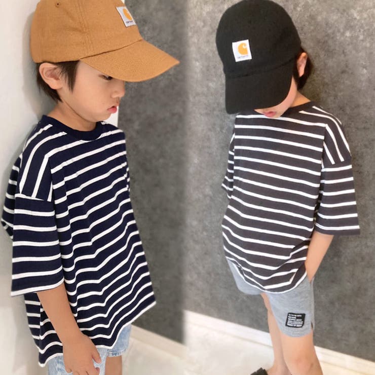 キッズTシャツ子供服半袖ボーダービッグシルエットBIGシンプルジュニアカジュアルスポーティーストリート110cm120cm130cm140cm150cm160cm「523-114」