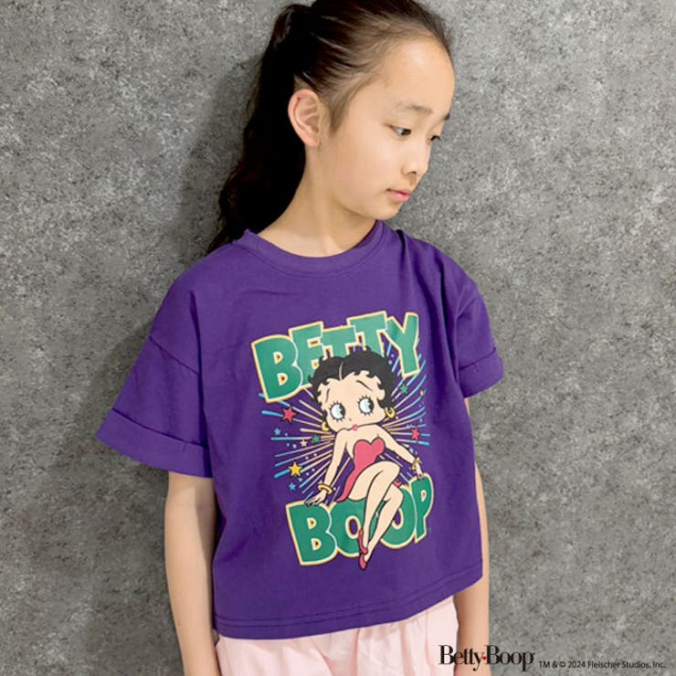 商品画像：Anne CoquineコットンミックスロングTシャツBetty BoopTM 4