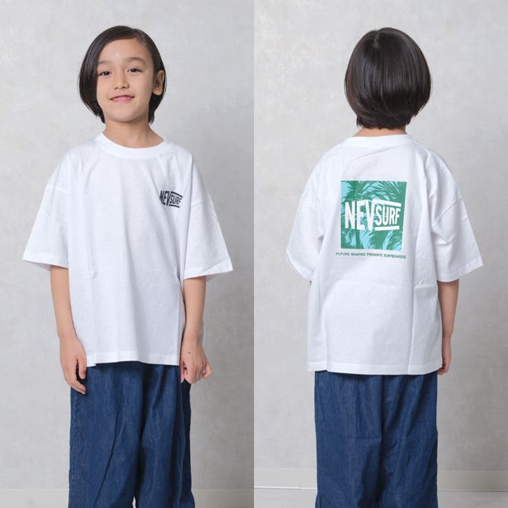キッズTシャツ子供服半袖ビッグシルエットBIGプリントロゴバックプリントネブサーフNEVジュニアカジュアルストリートスポーティー110cm120cm130cm140cm150cm160cm「N23-00」