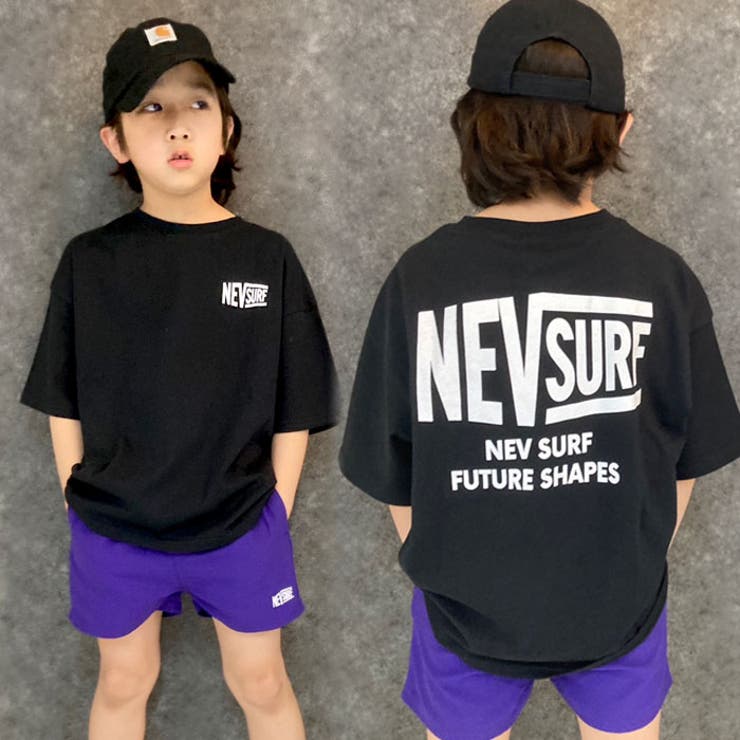 キッズTシャツ子供服半袖ビッグシルエットBIGプリントロゴバックプリントネブサーフNEVジュニアカジュアルストリートスポーティー110cm120cm130cm140cm150cm160cm「N23-00」