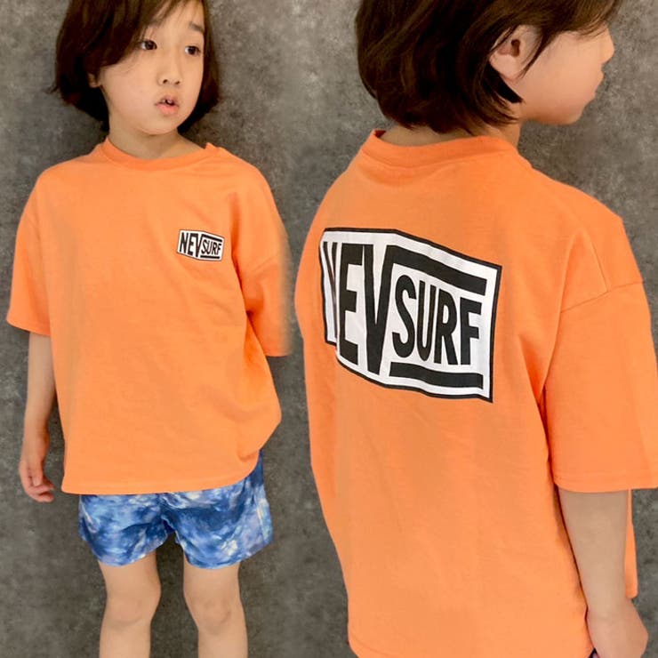 キッズTシャツ子供服半袖ビッグシルエットBIGプリントロゴバックプリントネブサーフNEVジュニアカジュアルストリートスポーティー110cm120cm130cm140cm150cm160cm「N23-00」