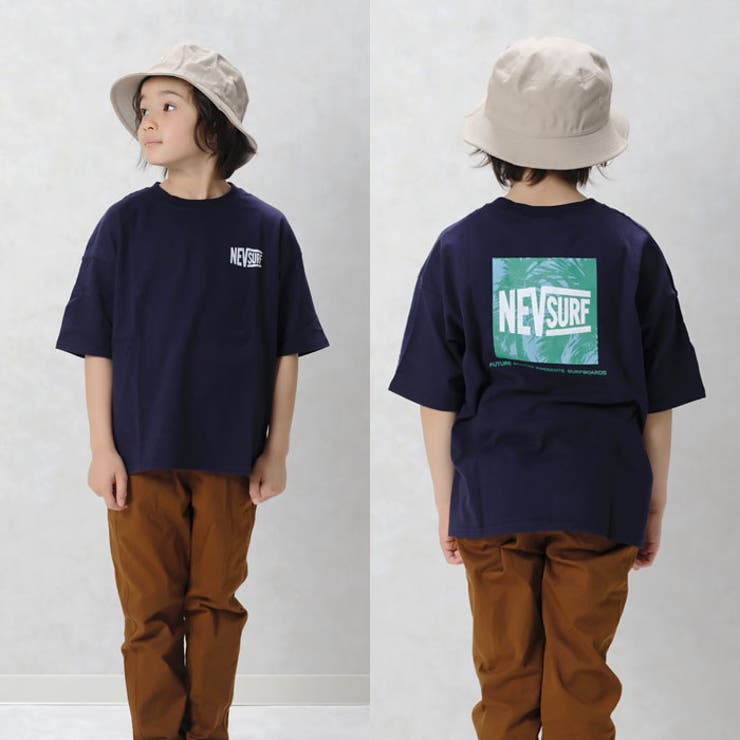 キッズTシャツ子供服半袖ビッグシルエットBIGプリントロゴバックプリントネブサーフNEVジュニアカジュアルストリートスポーティー110cm120cm130cm140cm150cm160cm「N23-00」