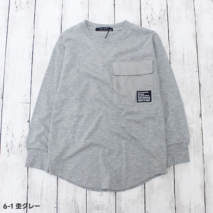 ポケット付きオーバーTシャツ ロンT キッズ[品番：ZONK0006893