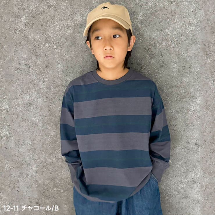 ボーダーBIGロンT キッズ 長袖Tシャツ [品番：ZONK0006877]｜ZI-ON（ジーオン）のキッズファッション通販｜SHOPLIST（ショップリスト）