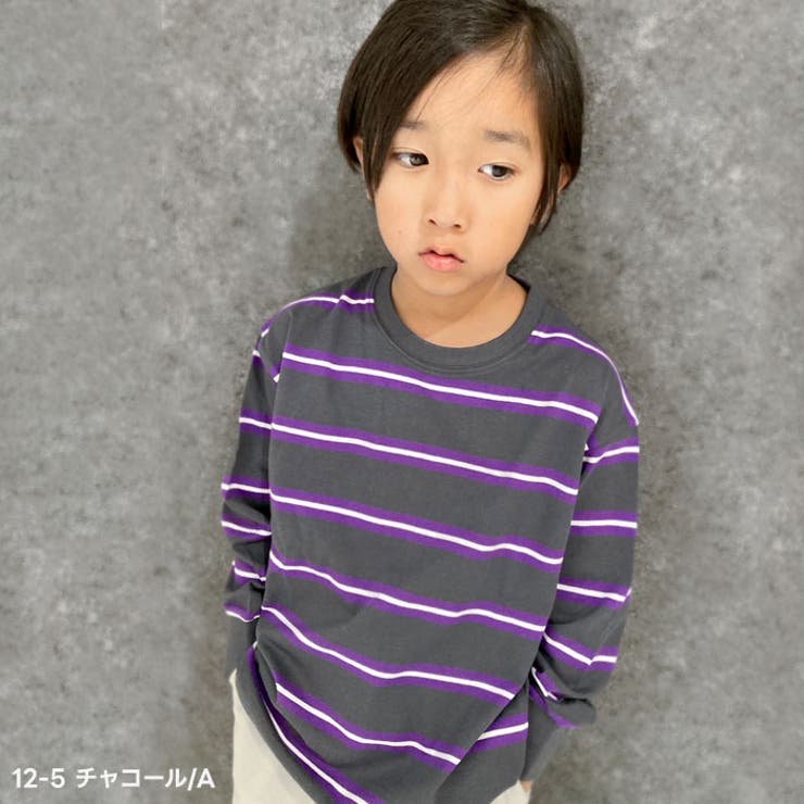 キッズTシャツロンT子供服男の子女の子長袖ボーダーティーシャツカットソービッグシルエットBIGジュニアカジュアルアメカジストリート110cm120cm130cm140cm150cm160cm「543-102」