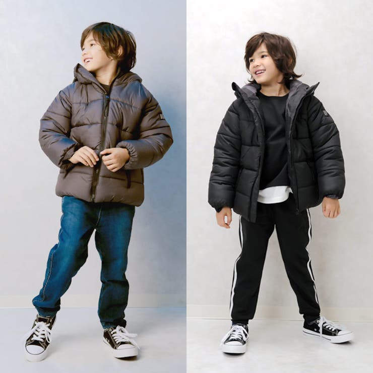 上質で快適 中綿フードジャケット 中綿アウター[品番：ZONK0006939 キッズ 120（115～124cm）