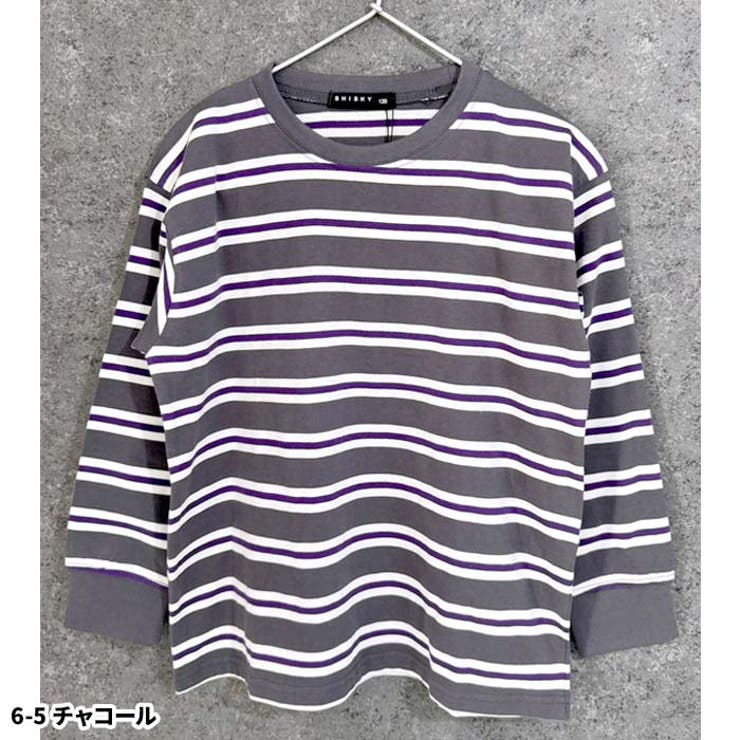 輝く高品質な オーバーサイズボーダーロンT 長袖Tシャツ[品番 キッズ トップス