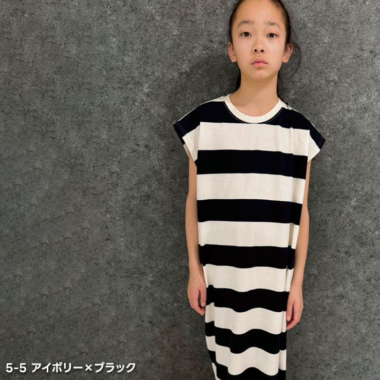 SHISKY オーバーサイズワイドボーダースリーブレスドレス ノースリーブワンピ… | ZI-ON | 詳細画像6 