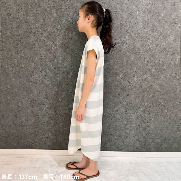 SHISKY オーバーサイズワイドボーダースリーブレスドレス ノースリーブワンピ… | ZI-ON | 詳細画像8 