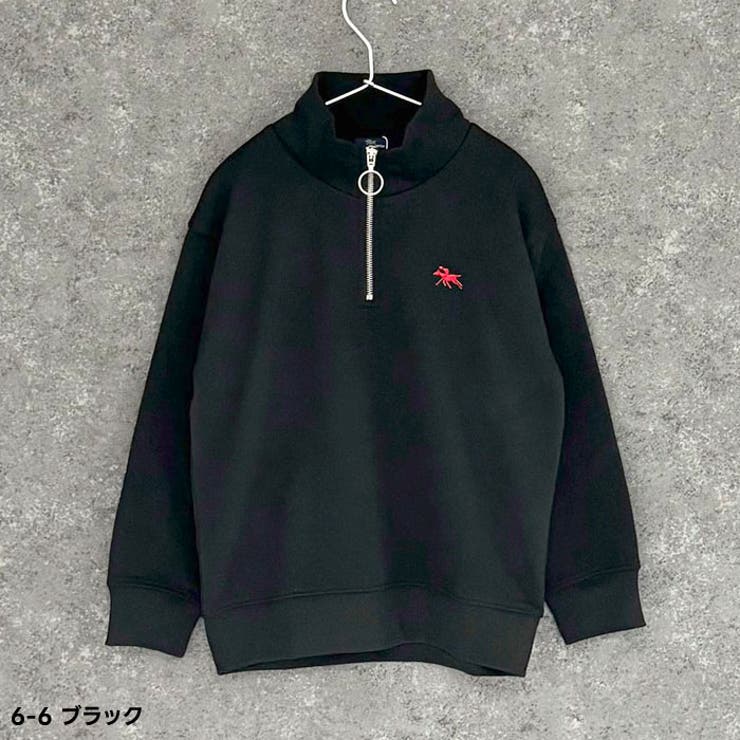POLOCHAMPS オーバーサイズハーフジップ裏起毛トレーナー キッズ