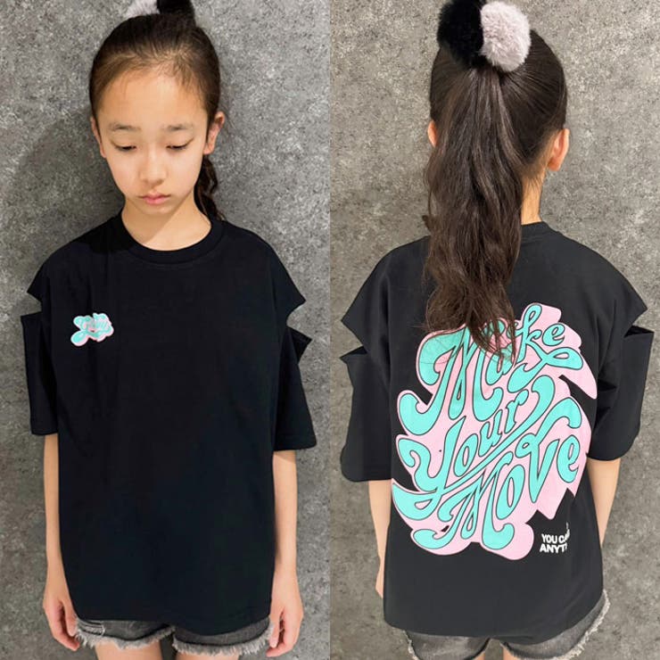 SHISKY オーバーサイズエンプティショルダープリントTシャツ キッズ | ZI-ON | 詳細画像9 