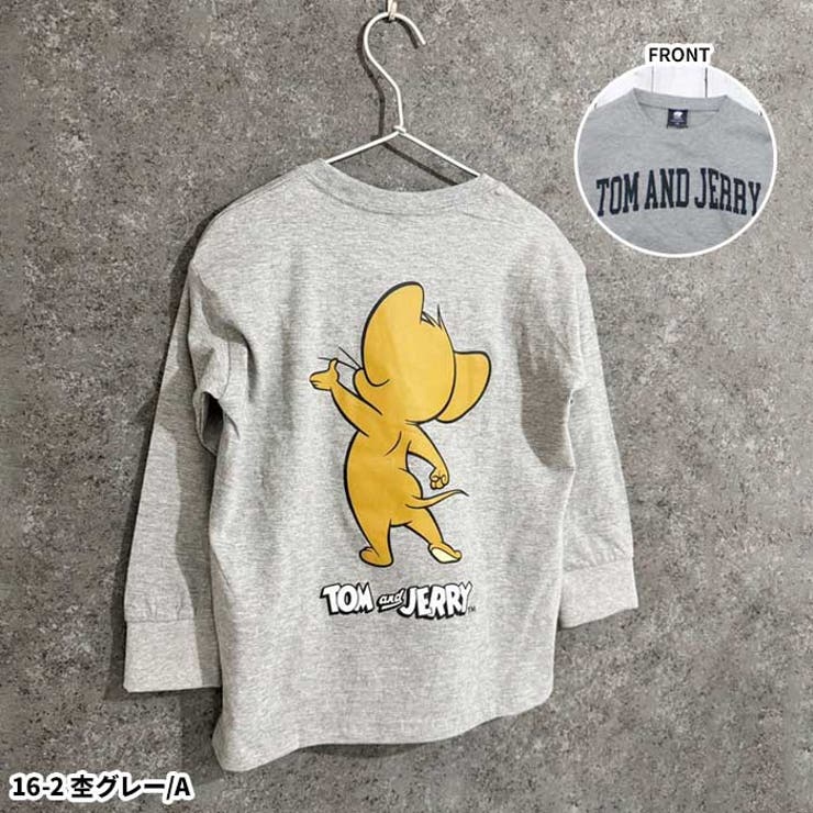 トムとジェリーTシャツロンTキッズ男の子女の子子供服長袖TシャツプリントバックプリントBIGシルエットオーバーサイズビッグトムジェリトム&ジェリー110cm120cm130cm140cm150cm160cm「T43-00」