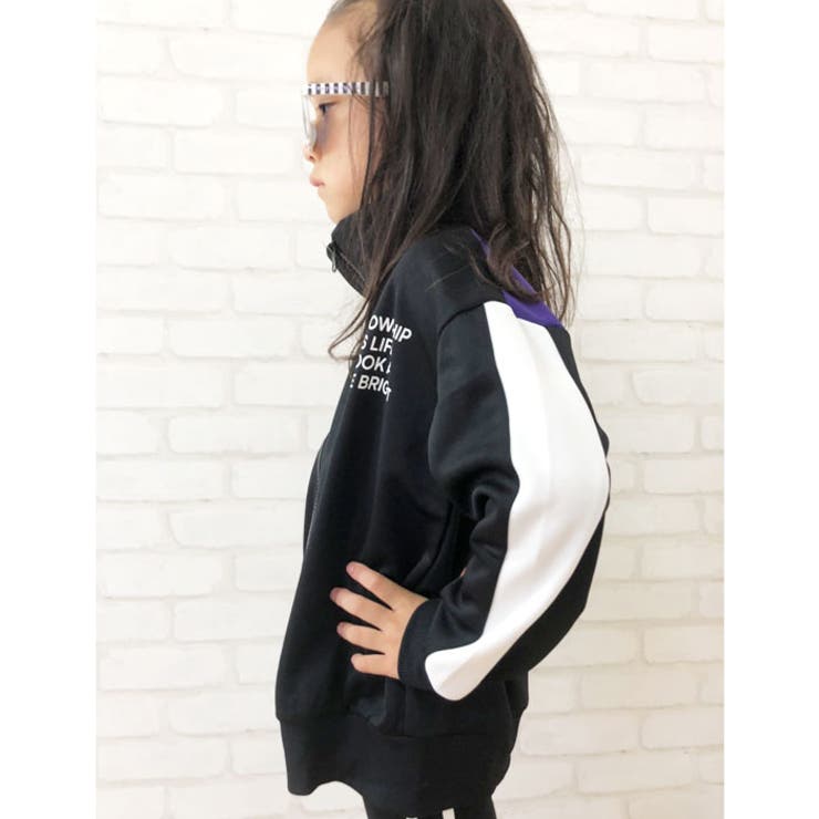 キッズ子供服トップス羽織りアウタージャージジップアップZIP男の子女の子ボーイズガールズダンスプリントロゴ韓国子供服110cm120cm130cm140cm150cm160cm「440-03」
