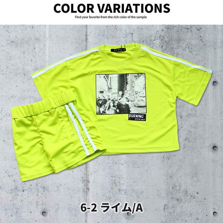 キッズセットアップ上下セット子供服半袖ビッグドライメッシュ吸汗プリントグラフィックフォト写真ジュニアダンス110cm120cm130cm140cm150cm160cm「421-10.11」